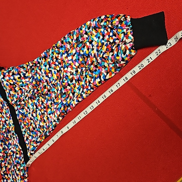 Vintage Adrianna Papell 80s dolman sleeve abstract pattern blouse top sz 4 silk - Picture 10 of 13